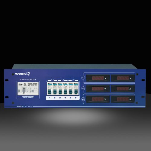 WORK WPD 323 STUV 1x CEE 32A in, 1x CEE 32, 6x Schuko out, 3 HE